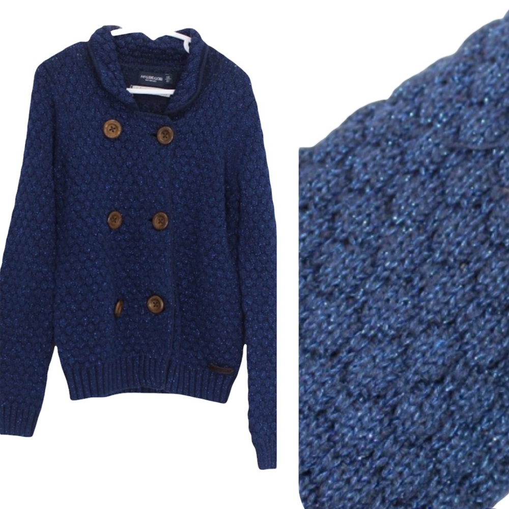 MCGREGOR Blue Sparkly Button Sweater Cardigan 8Y